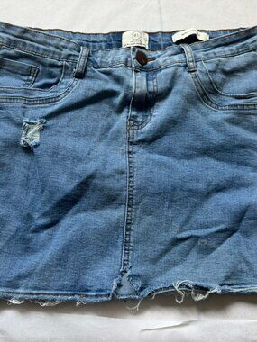 cotton on blue jean skirt